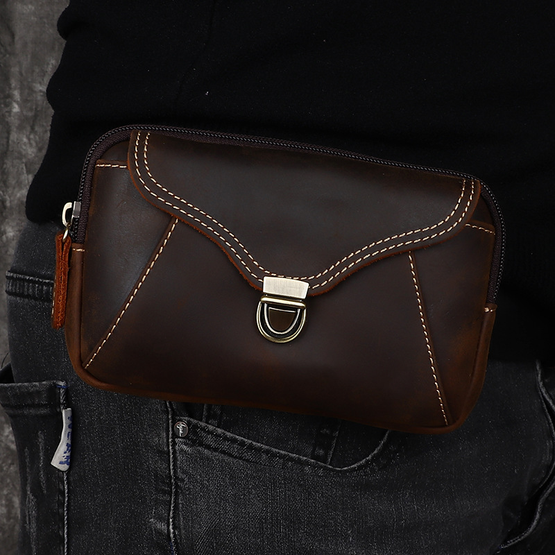 Men's leather waist bag, men's - огляд і ціна Leather Work Pants