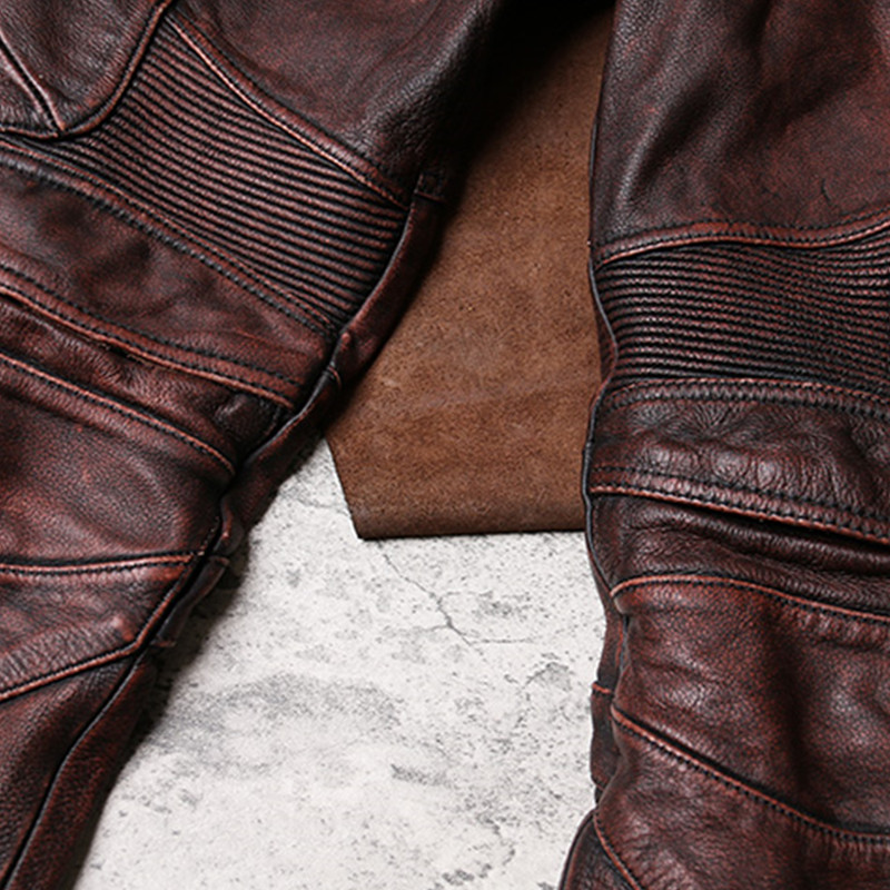 Red Brown Winter Leather Trous - огляд і ціна Leather Work Pants