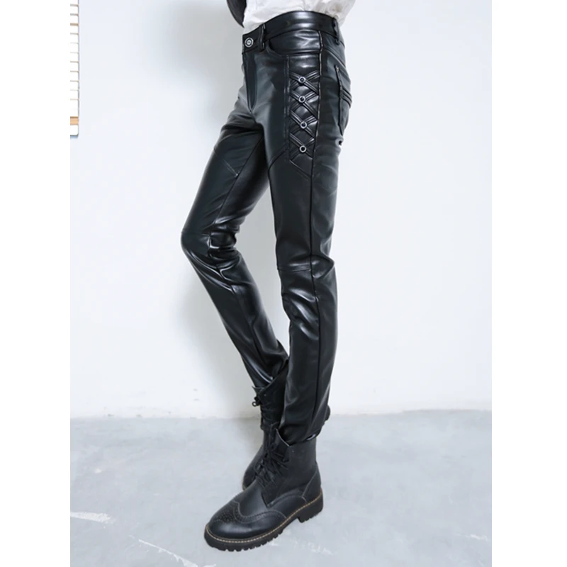 New Fashion Mens PU Leather Pa - огляд і ціна Leather Work Pants