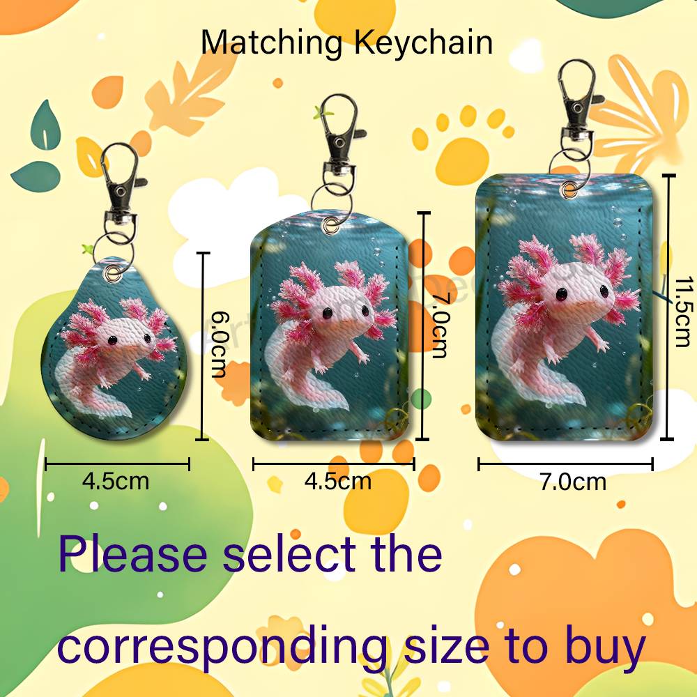 Cute pink A-Axolotl Cartoon Ho - огляд і ціна Leatherwork Keychain
